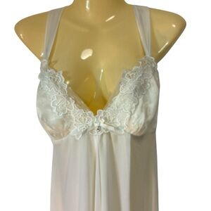 Flora Nightgown Lace Maxi Adjustable Straps Romantic Bridal Feminine White XL
